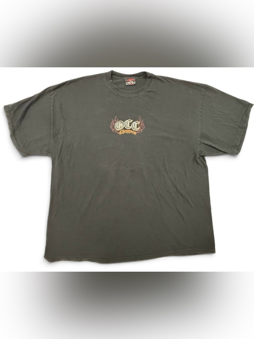 Orange County Choppers Vintage Y2K Black Flame Biker T Shirt 3XL Fit OCC